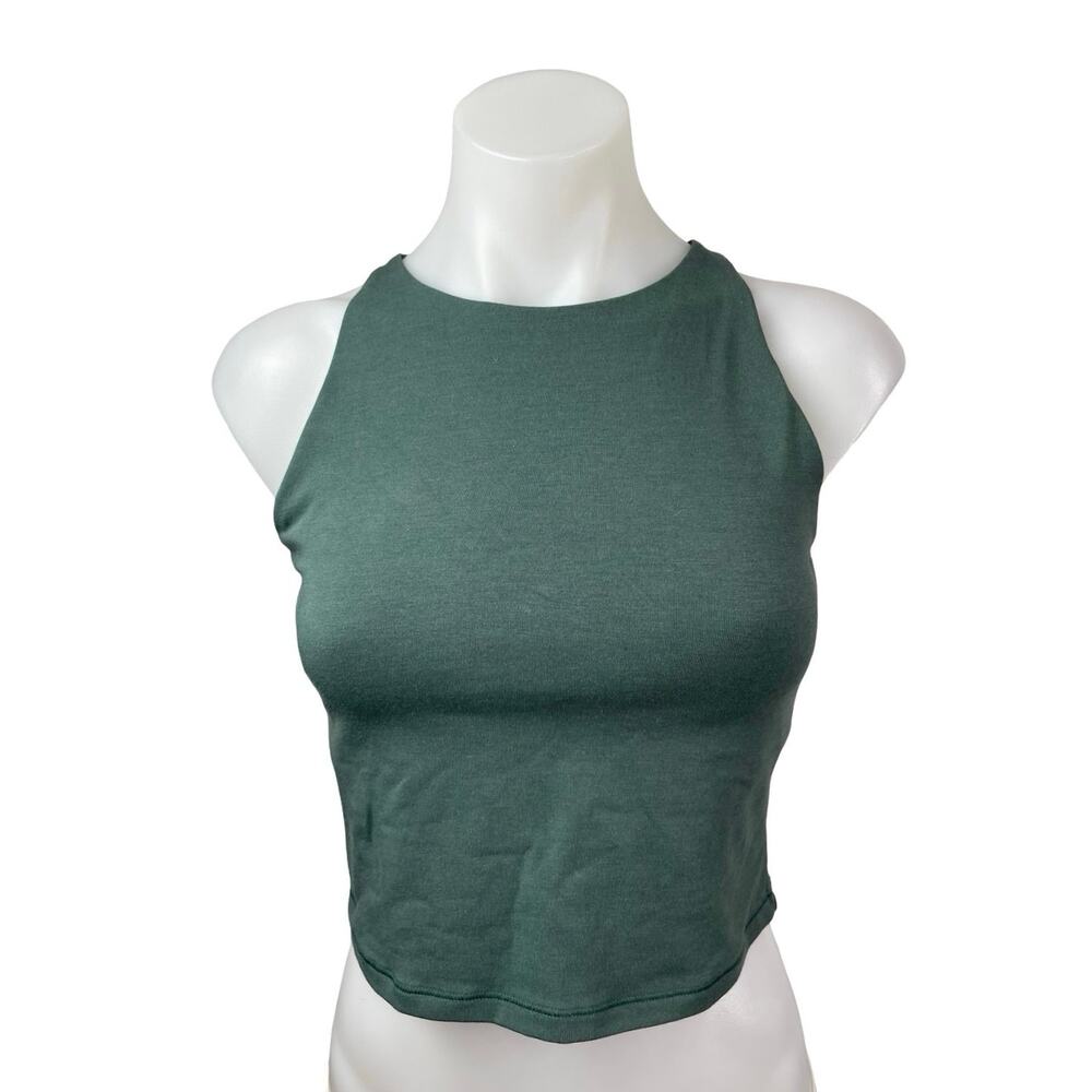Old Navy Power Chill Green Sleeveless Yoga Athletic Activewear Crop Tank Top M